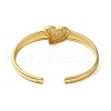 Heart Clear Cubic Zirconia Cuff Bangles BJEW-P336-05G-2