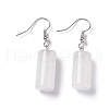 Natural Quartz Crystal Cylindrical Dangle Earrings EJEW-D188-01P-02-4