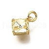 Brass Glass Charms KK-V011-35G-B-2