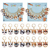 Alloy Enamel Cat Head Pendant Stitch Markers HJEW-AB00235-1