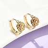 Rose Brass Hoop Earrings EJEW-Z102-03G-1