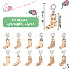 12Pcs 12 Style Sock Pendant Locking Stitch Markers HJEW-AB00645-2
