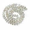 Electroplate Transparent Glass Beads Strands EGLA-N002-30-C09-3