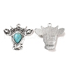 Synthetic Turquoise Pendants PALLOY-K001-046-2