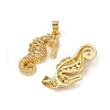 Brass Micro Pave Cubic Zirconia Pendants KK-C093-14G-2