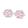10Pcs 5 Colors Tartan Pattern Epoxy Resin Snap Hair Clip PHAR-P009-01G-3