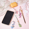 Lily of the Valley Acrylic & Glass Mobile Straps HJEW-DR00048-4