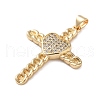 Brass Micro Pave Clear Cubic Zirconia Pendants KK-A212-06I-G-2