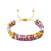 Glass Seed Beads Braided Bead Bracelets PW-WGDE5D7-04-1