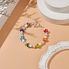 Lampwork Mushroom & Glass Pearl Beaded Bracelet with 304 Stainless Steel Toggle Clasps for Women BJEW-TA00205-2