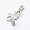 Anti-Tarnish Rhodium Plated 925 Sterling Silver Micro Pave Cubic Zirconia Pendant Bails X-STER-P034-56P-3