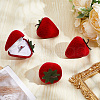 Strawberry Shape Velvet Rings Storage Gift Boxes AJEW-WH0475-10-4