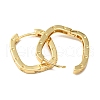 Brass Oval with Polka Dot Hoop Earrings for Woman EJEW-F314-02B-G-2