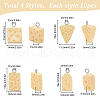 SUNNYCLUE 40Pcs 4 Styles Resin Pendants RESI-SC0003-46-2
