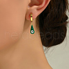 Vintage Minimalist Stainless Steel Devil Eye with Teardrop Hoop Earrings GP4493-1