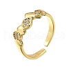 Brass Micro Pave Clear Cubic Zirconia Cuff Rings for Women RJEW-H247-28G-4