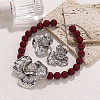 Flower Alloy & Resin Beaded Pendant Necklaces & Earrings FS-WG89CBB-02-1