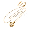 304 Stainless Steel Polymer Clay Rhinestones Heart Openable Pendant Necklaces for Women NJEW-Z065-13G-4