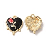 Rack Plating Alloy Enamel Pendants ENAM-O050-05G-A-1