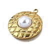 Plastic Pearl Pendants STAS-Q360-03G-G-2