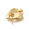 Rack Plating Brass with Cubic Zirconia Pendants KK-Z086-12G-03-2