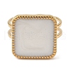 304 Stainless Steel Enamel Open Cuff Rings for Women RJEW-F166-36G-01-2