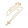 Real 18K Gold Plated Brass Micro Pave Clear Cubic Zirconia Pendant Necklaces for Women NJEW-K381-03B-B-2