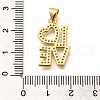 Rack Plating Brass Micro Pave Cubic Zirconia Pendants KK-L226-013G-3