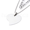 Non-Tarnish 304 Stainless Steel Double Layer Necklaces NJEW-M181-12P-2