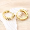 Brass Micro Pave Clear Cubic Zirconia Hoop Earrings EJEW-Z121-13G-3