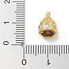 Rack Plating Brass Micro Pave Clear Cubic Zirconia Bead Cap Bails KK-L224-003G-3