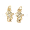 Brass Micro Pave Cubic Zirconia Pendants KK-C104-11G-1
