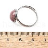 Half Round Natural Rhodonite Finger Rings RJEW-M062-01P-42-3