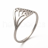 304 Stainless Steel Hollow Out Butterfly Wing Finger Ring for Women RJEW-K239-13P-3