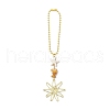 Alloy Flower & Synthetic Turquoise Starfish Pendant Decorations HJEW-JM03241-4