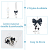 4Pcs 2 Style Acrylic & Glass & Alloy Mobile Straps HJEW-HS00010-4
