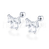 S925 Sterling Silver Bowknot Stud Earrings DK8585-2-1