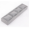 Rectangle 4 Grids Velvet Watch Display Case AJEW-WH0166-11B-1
