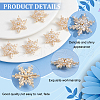 Fingerinspire 6Pcs 1-Hole Brass Micro Pave Clear Cubic Zirconia Shank Buttons BUTT-FG0001-35G-4
