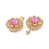 Rotatable Brass Micro Pave Cubic Zirconia Pendants KK-E068-VC292-3