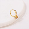 Brass Micro Pave Clear Cubic Zirconia Dangle Hoop Nose Rings FS-WG904D6-07-1