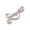 925 Sterling Silver Micro Pave Clear Cubic Zirconia Pendants STER-H117-01P-05-2