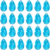 SOFPLATE 40Pcs Faceted Teardrop Glass Pendants GLAA-SP0001-11D-1