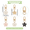 Beebeecraft 6Pcs 3 Colors Flower Alloy Enamel Pendant Decorations KEYC-BBC0001-02-2