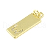 Brass Micro Pave Clear Cubic Zirconia Pendants KK-P266-06G-W-2