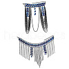 Royal Blue Rhombus Acrylic Alloy Layered Tassel Sexy Suit Body Chains for Bikini FS-WG04712-01-6