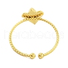 Real 18K Gold Plated 304 Stainless Steel Open Cuff Rings for Women RJEW-B061-02G-08-3