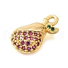 Brass Micro Pave Clear Cubic Zirconia Pendants KK-U065-05F-G-2
