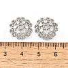 Flower Brass Micro Pave Clear Cubic Zirconia Bead Caps KK-V008-33P-3