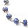 Natural Blue Spot Jasper Rondelle Beads Link Bracelets for Women BJEW-JB10262-03-3